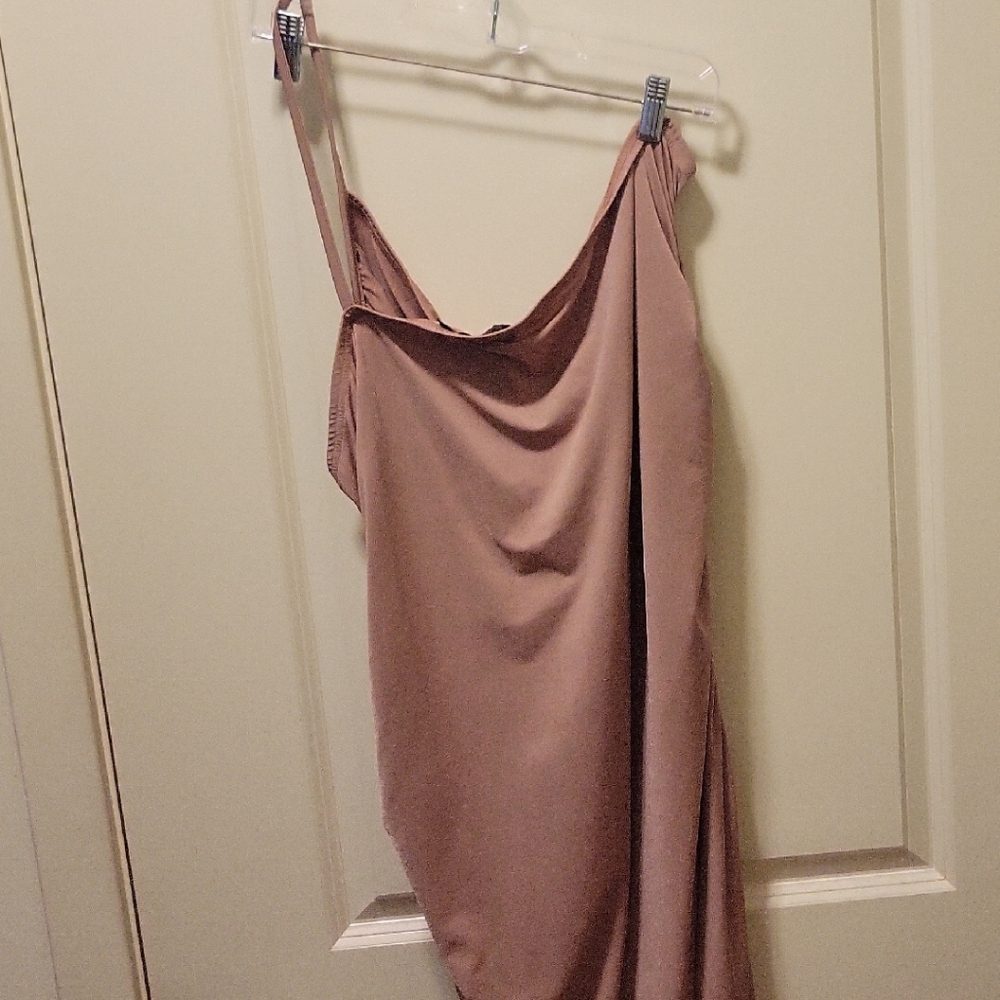 Elegant Soft Pink  One Shoulder Women's Dress